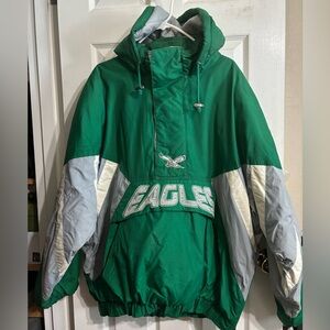 VINTAGE NFL eagles starter jacket with hood! Has been sitting in closet